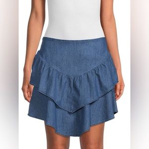 NWT BCBGENERATION Tiered Denim Skirt XS